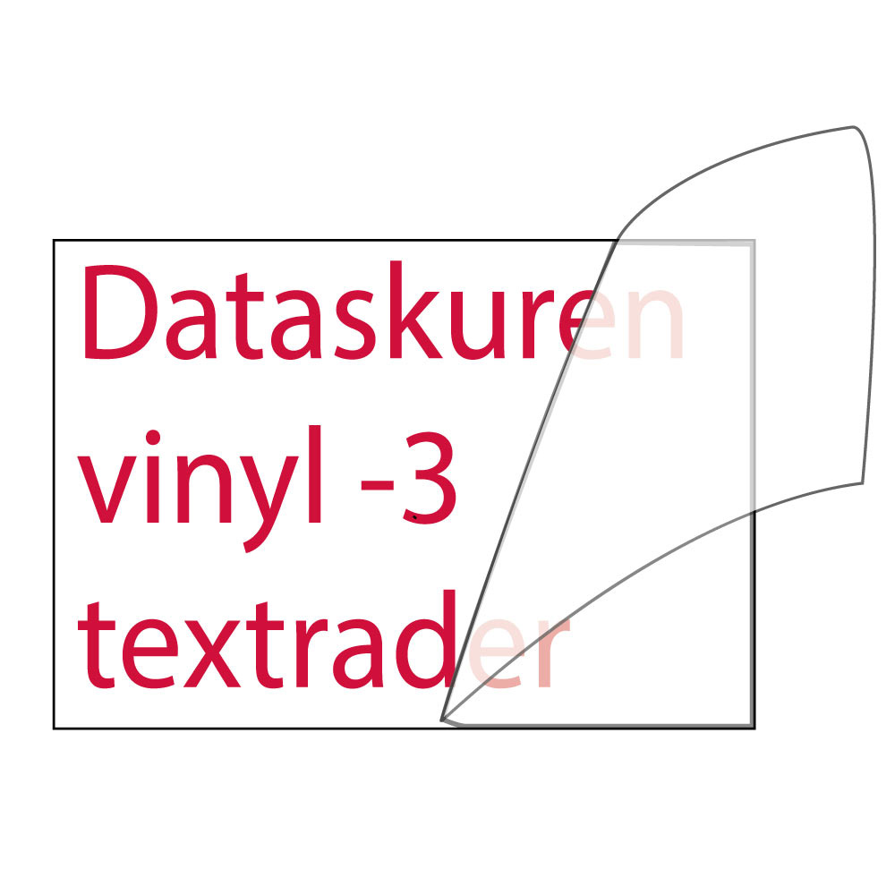 Vinyltext  30x15 cm 3 rader röd