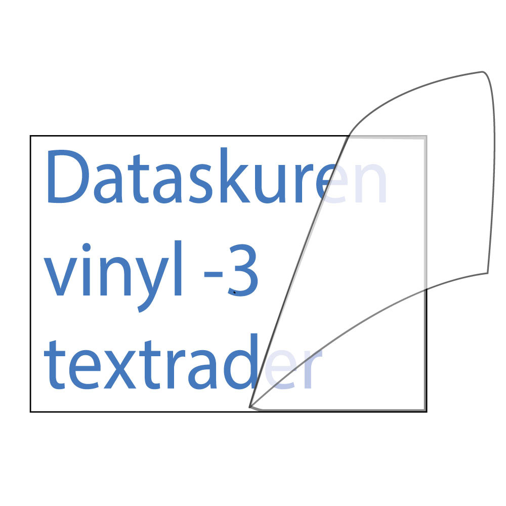 Vinyltext 55x30 cm 3 rader blå
