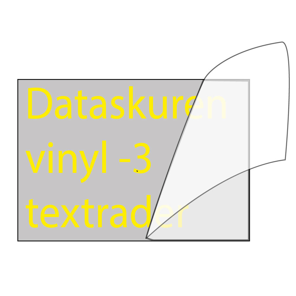 Vinyltext 400x100 cm 3 rader gul