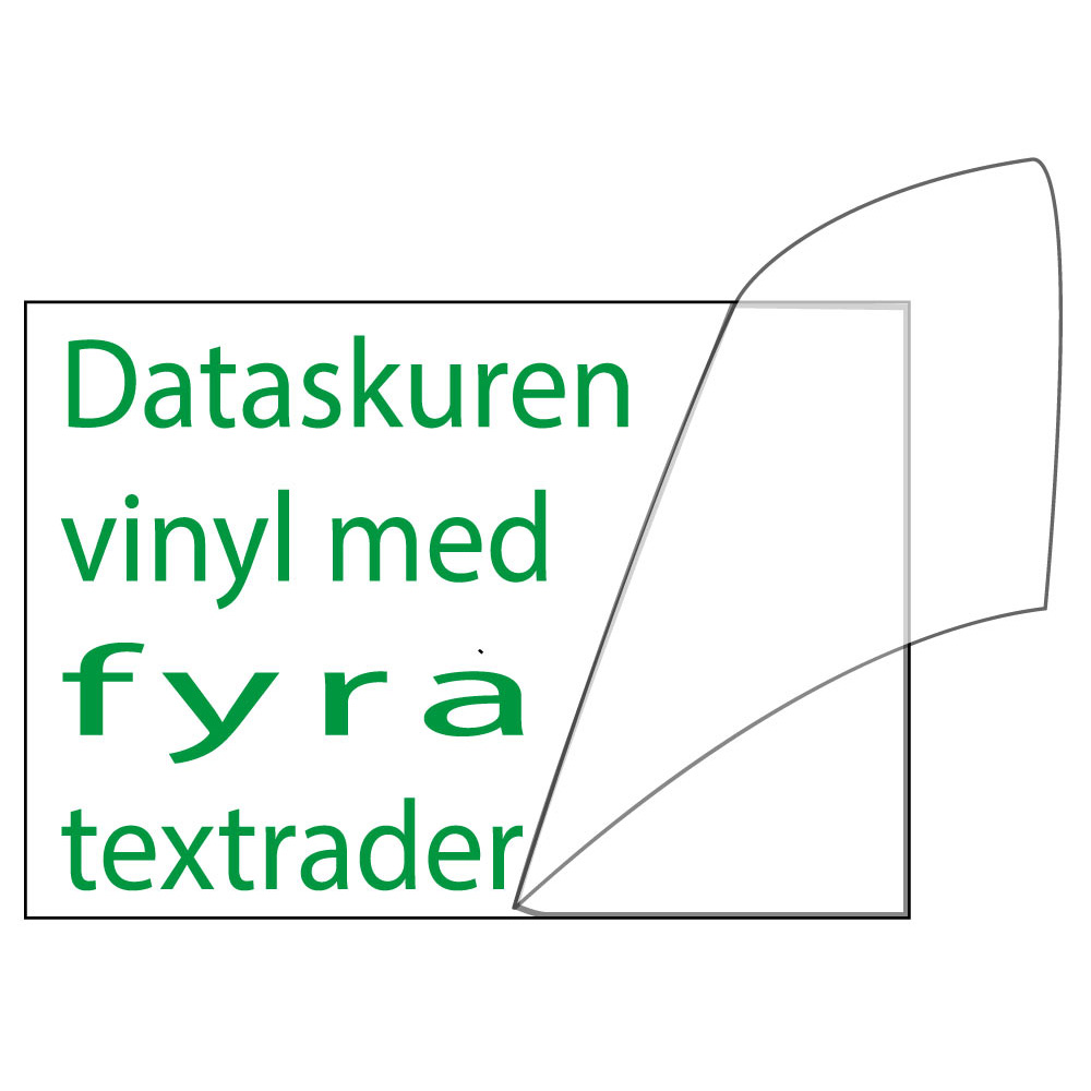 Vinyltext 110x55 cm 4 rader grön