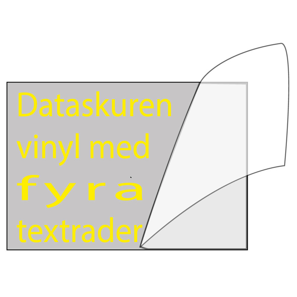 Vinyltext 150x60 4 rader gul