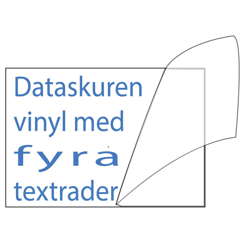 Vinyltext 150x60 4 rader blå