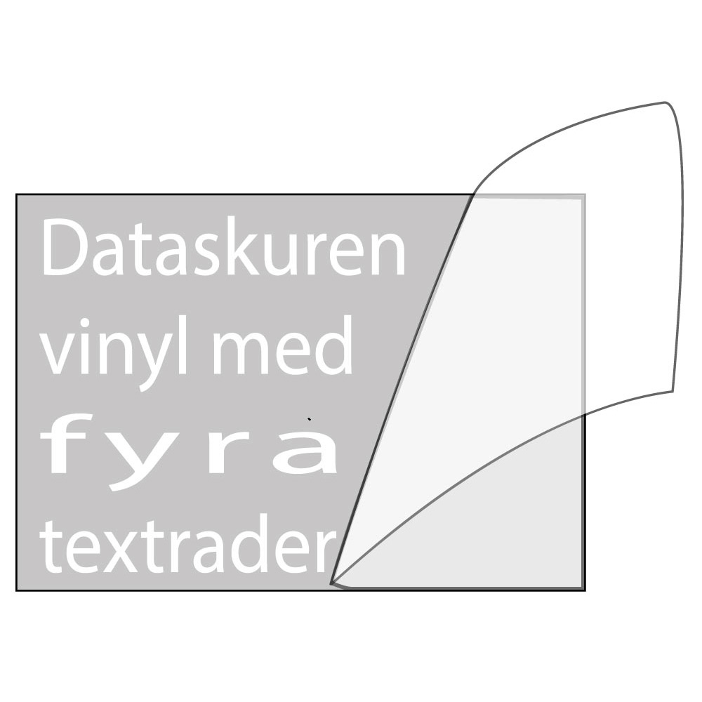 Vinyltext 250x90 cm 4 rader vit