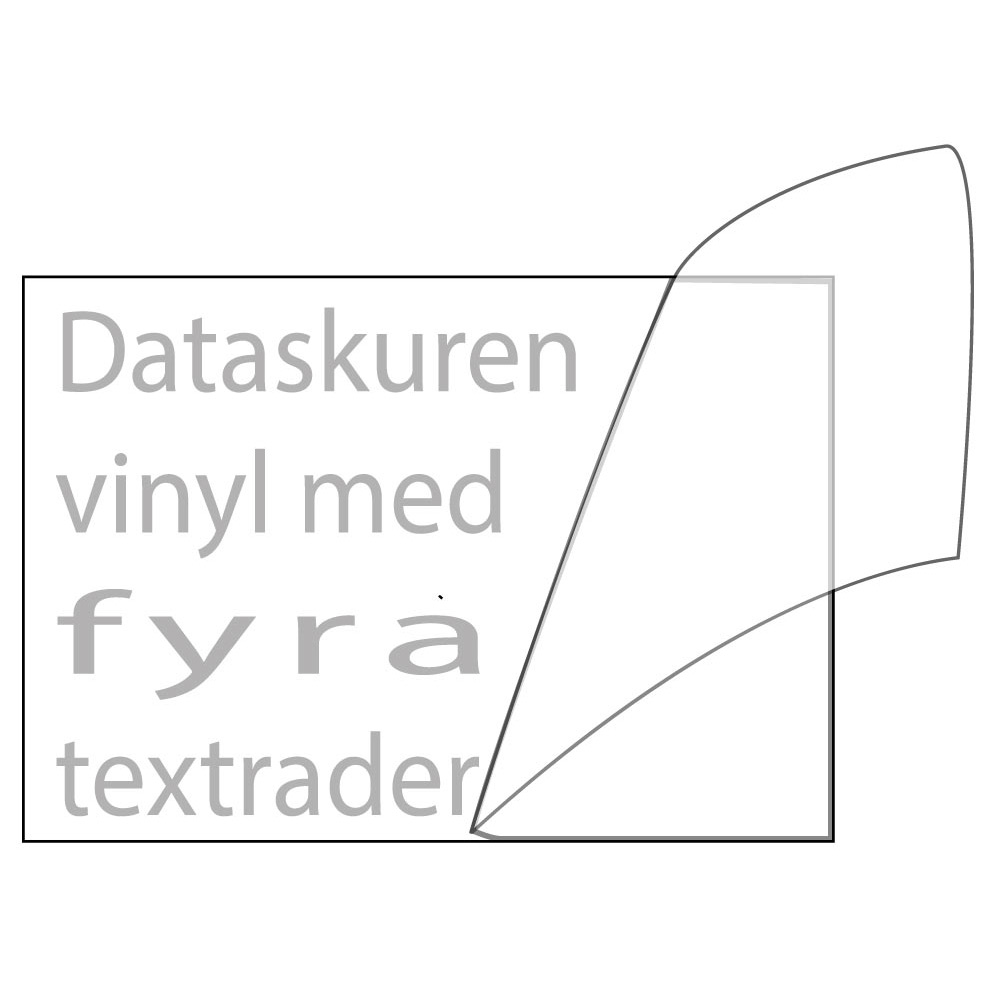 Vinyltext 250x90 cm 4 rader grå