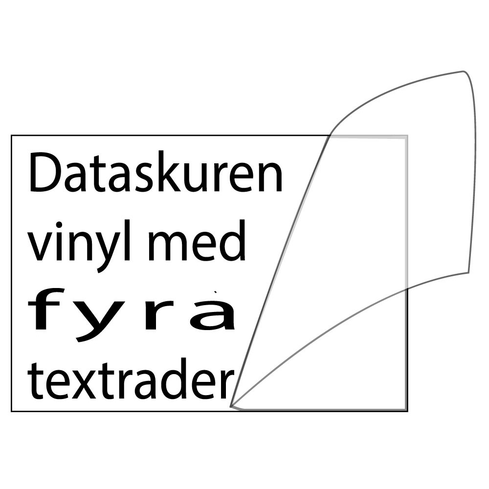 Vinyltext 250x90 cm 4 rader svart