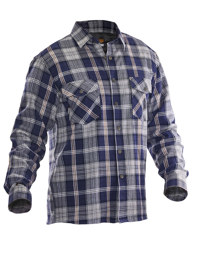 Flanellskjorta Quiltfodrad marin/grå