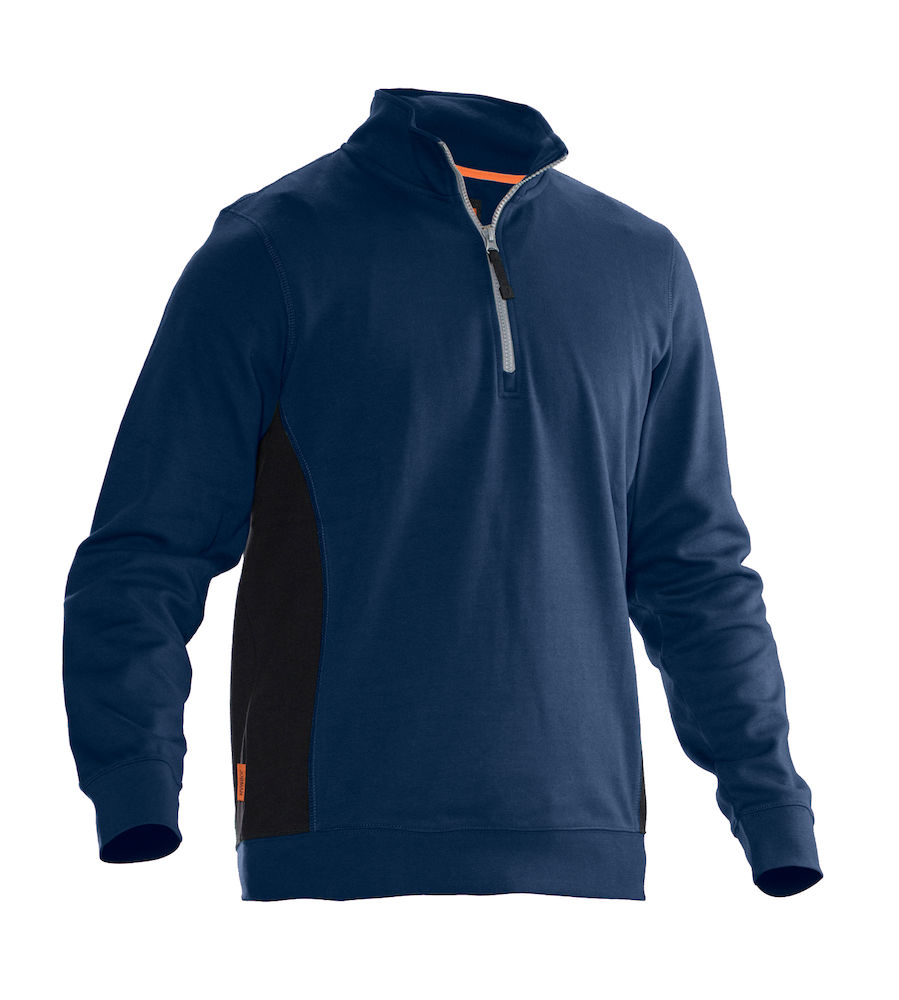 Sweatshirt Jobman 1/2 Zip marin/svart