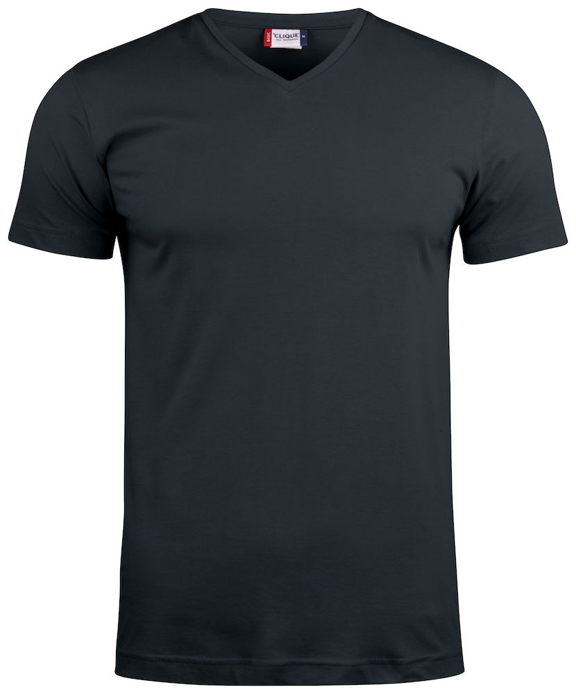T-Shirt Basic T V-neck svart