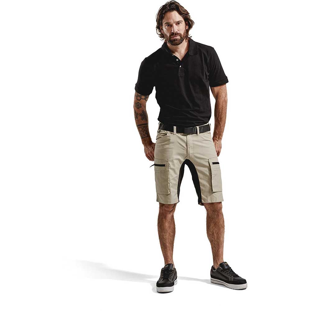 Service shorts with stretch panels Marinblå/Svart