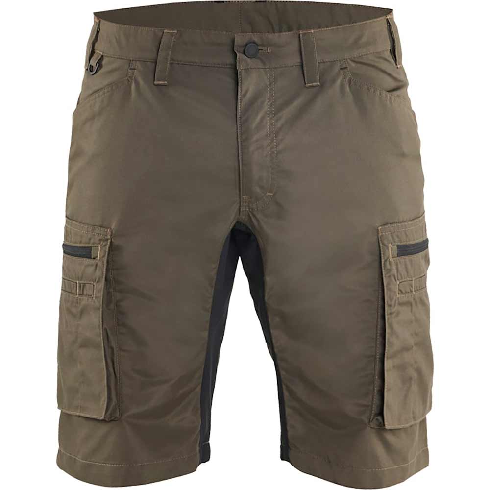 Service shorts with stretch panels Mörk olivgrön/Svart