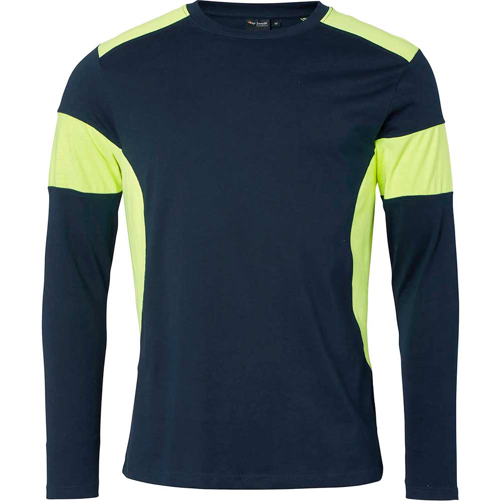 212 T-shirt Lång ärm Navy/fluorescent yellow