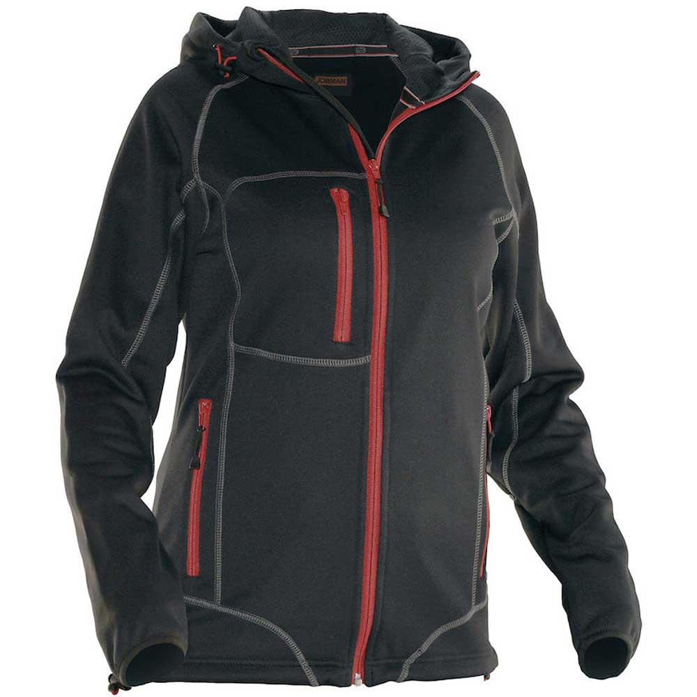 Hoodie Jobman Dam svart/röd