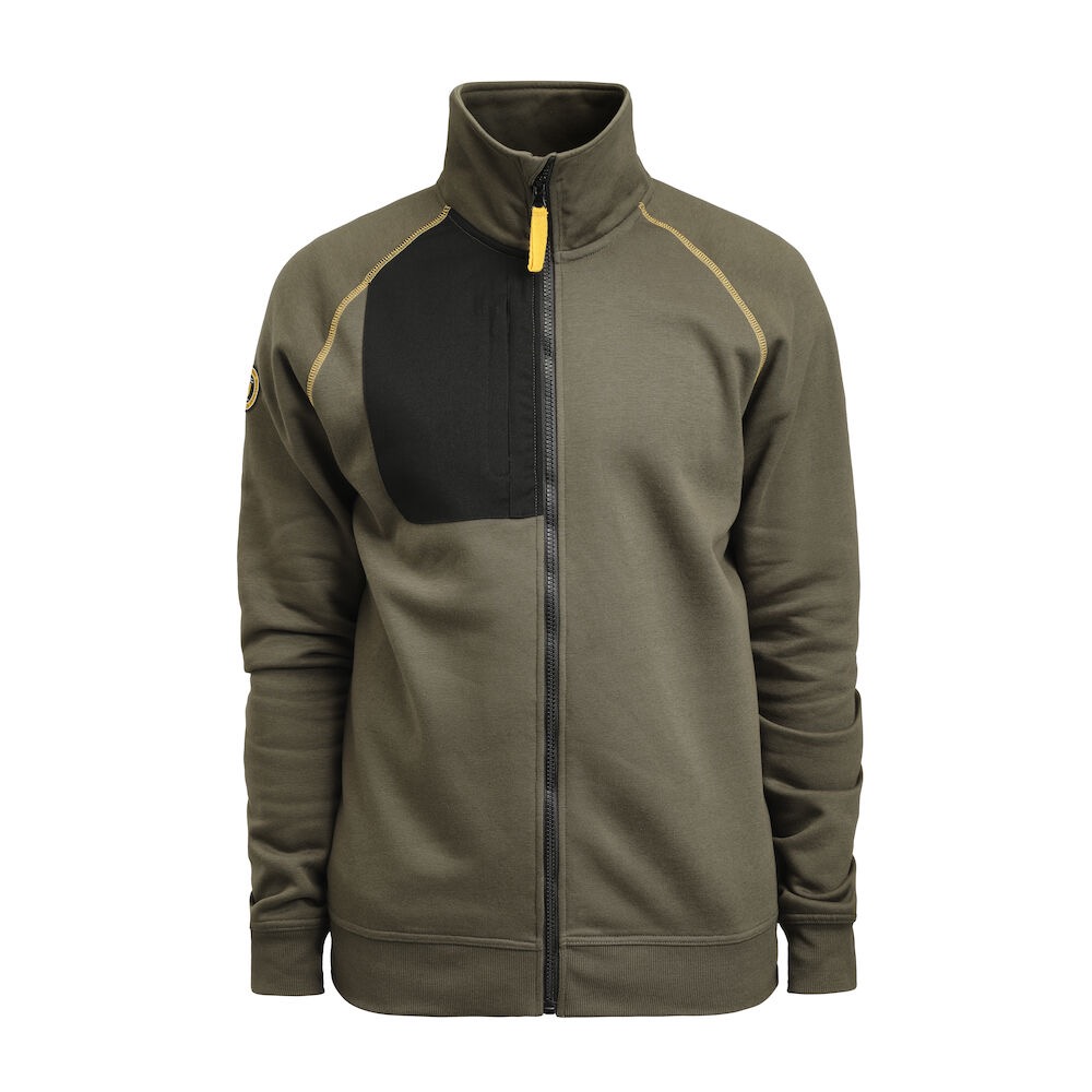 Jobman Sweatshirt Hel-Zip Oxygen Olivgrön