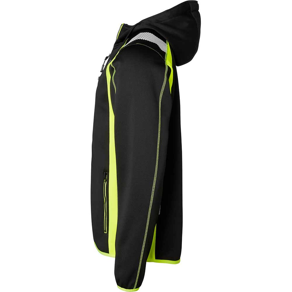 276 Sweat med hood och hel dragkedja Black/fluorescent yellow