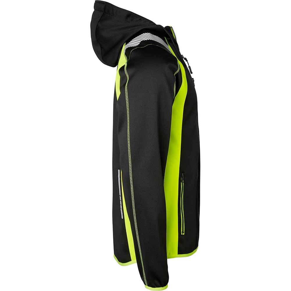 276 Sweat med hood och hel dragkedja Black/fluorescent yellow