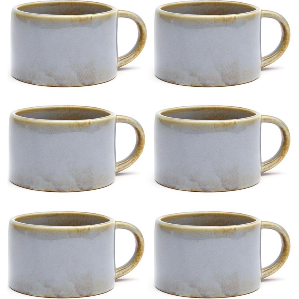 Kaffeset 6-pack Ljusbrun/blå