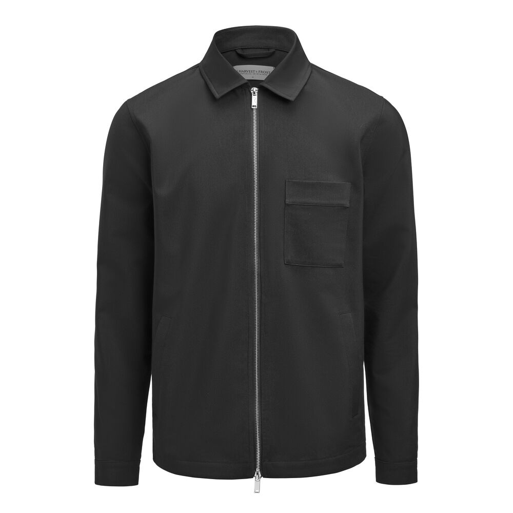 J.HoF Modern Zip Overshirt Svart