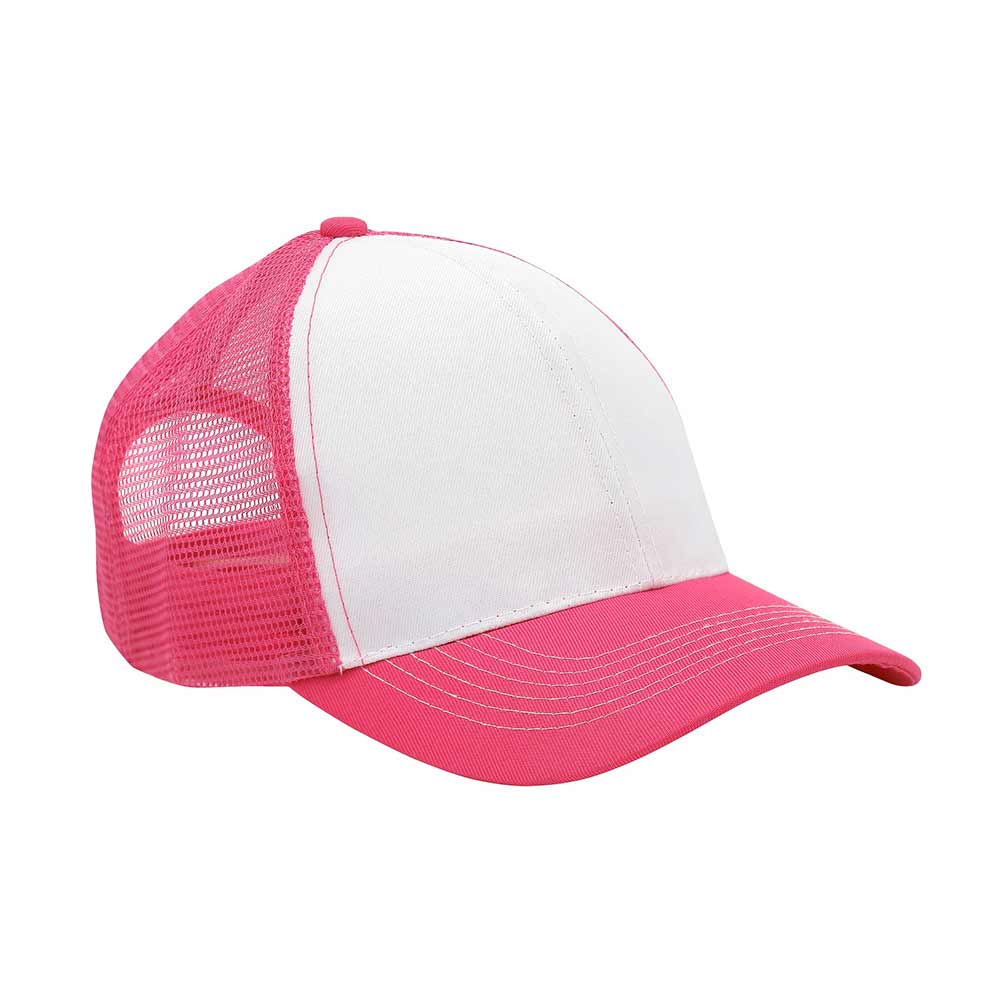 Baseballkeps med nät Vit/hotpink