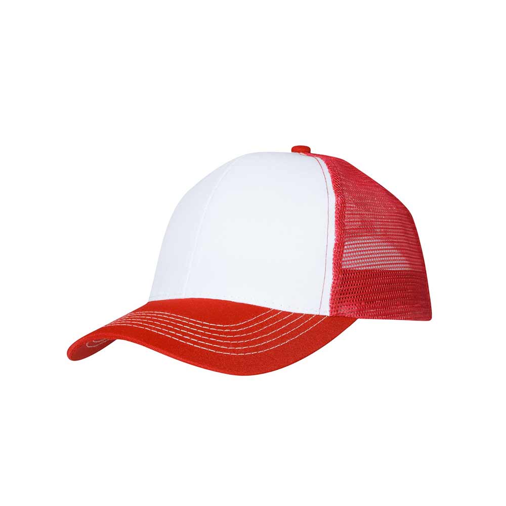 Baseballkeps med nät Vit/röd