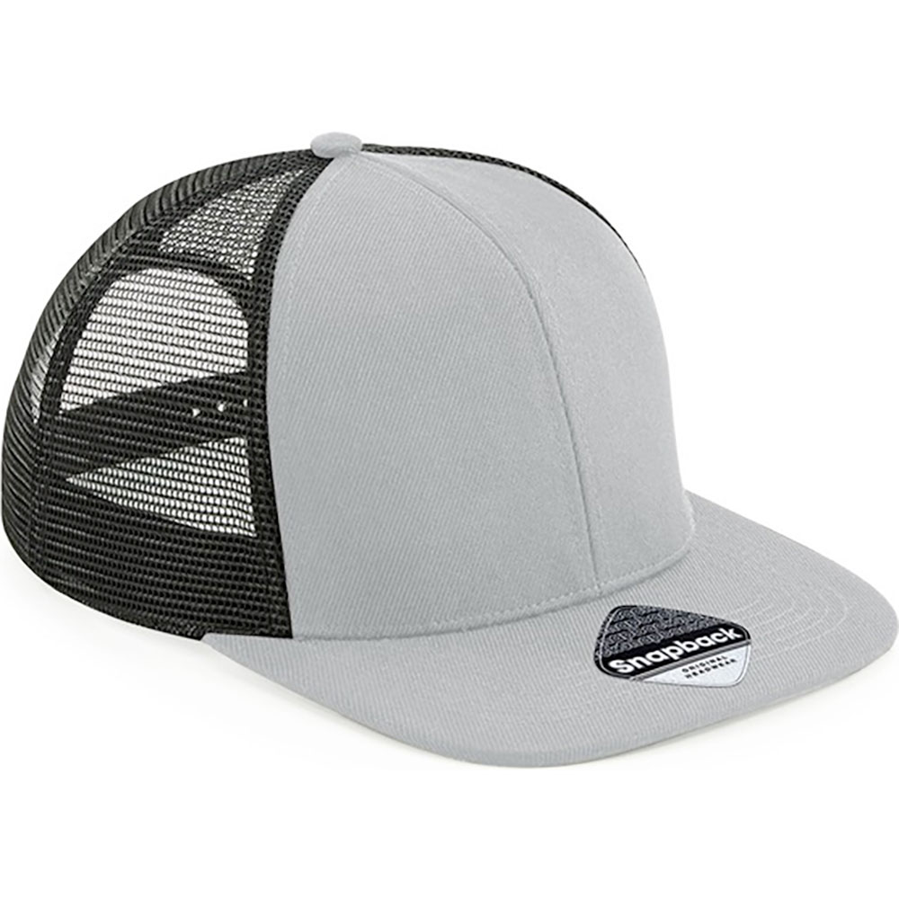 Original Flat Peak 6 Panel Trucker Grey/Black