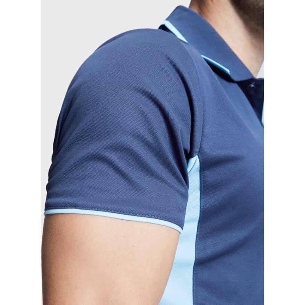 Montmelo kortärmad unisex sportpolo Kungsblå, Vit