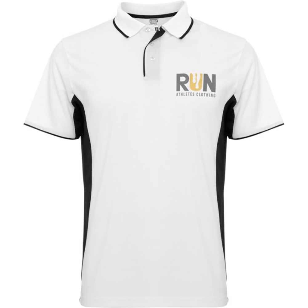Montmelo kortärmad unisex sportpolo Kungsblå, Vit