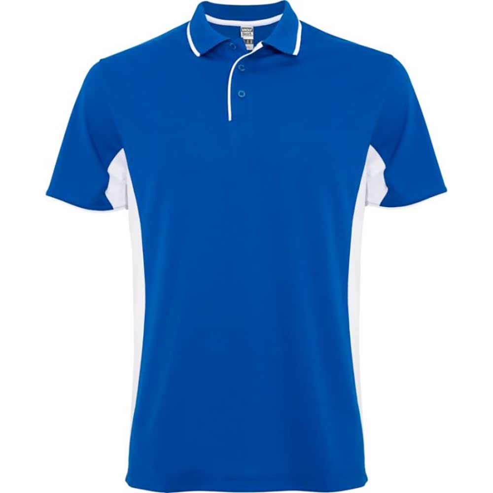 Montmelo kortärmad unisex sportpolo Kungsblå, Vit
