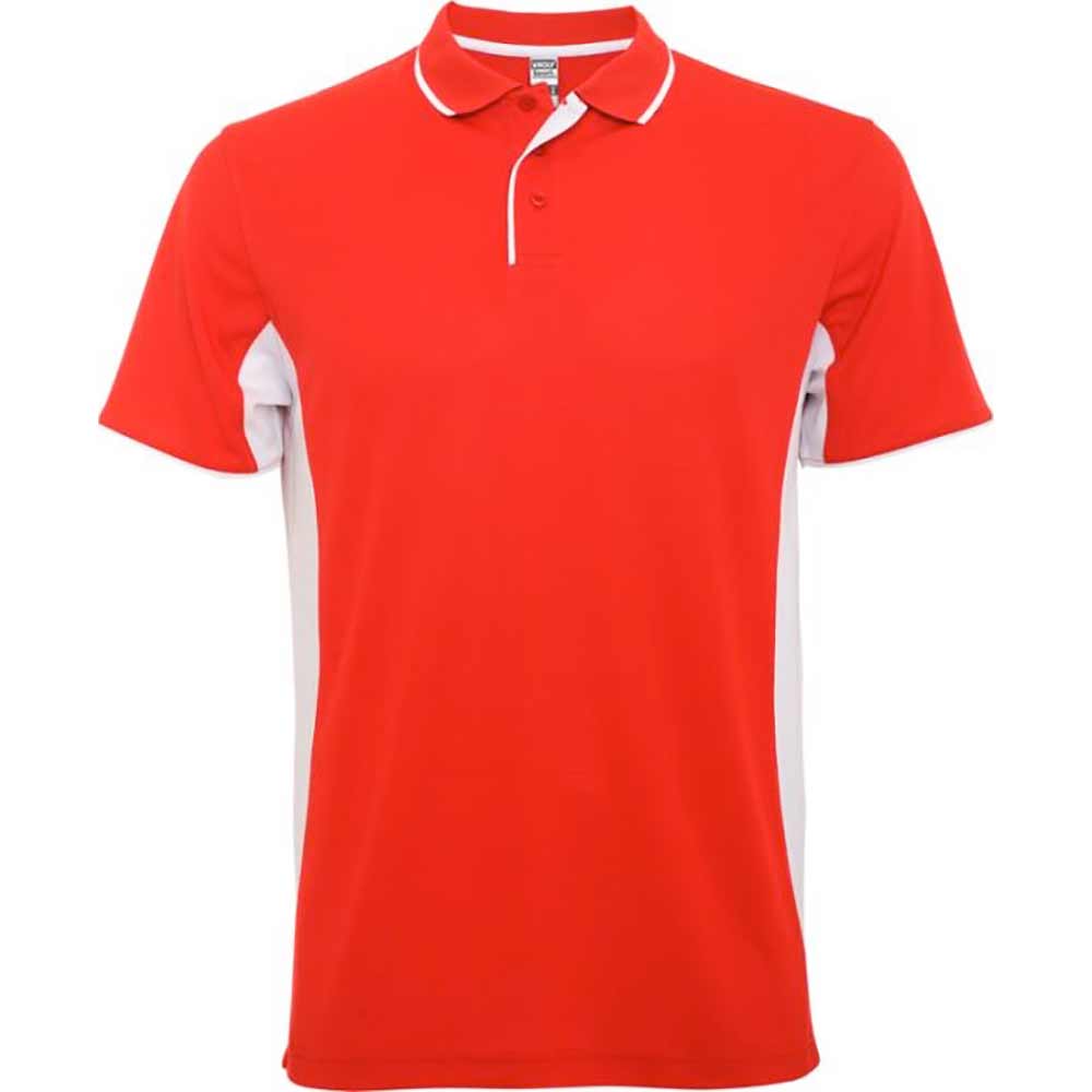 Montmelo kortärmad unisex sportpolo Röd, Vit