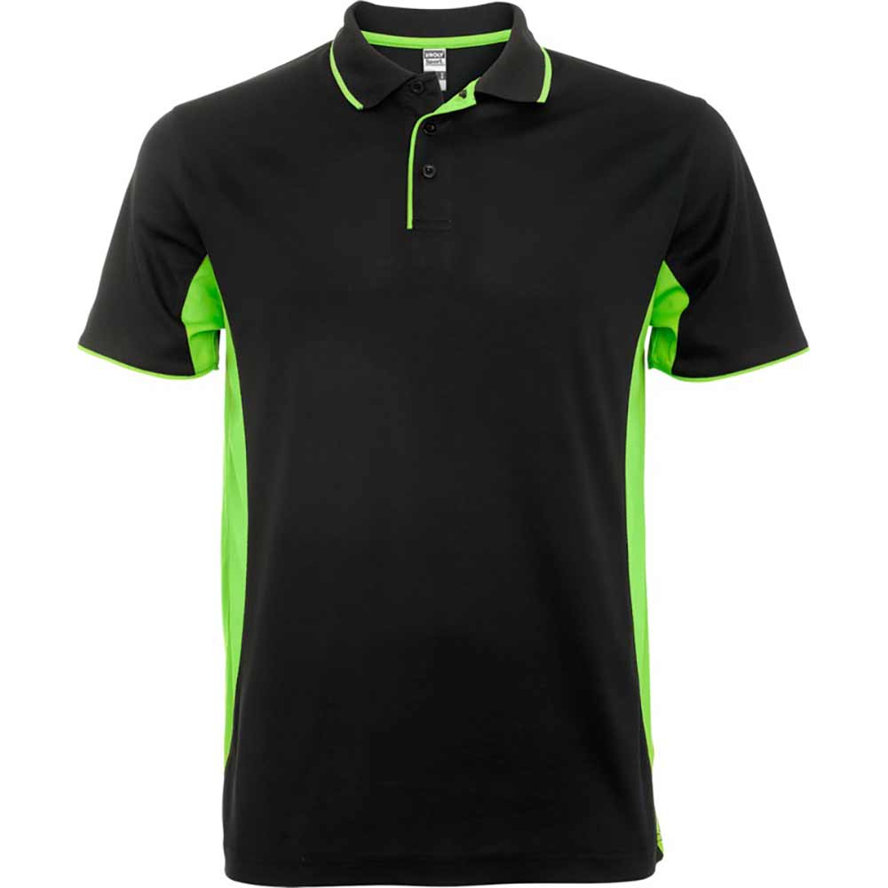 Montmelo kortärmad unisex sportpolo Svart, Limegrön