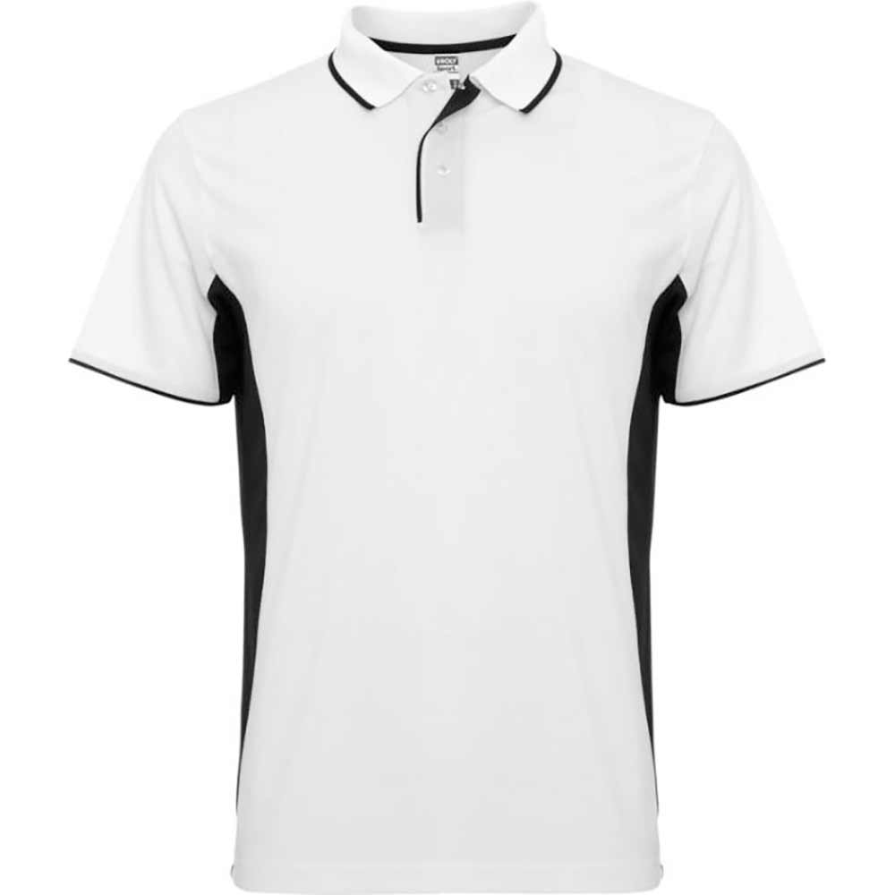 Montmelo kortärmad unisex sportpolo Vit, Svart