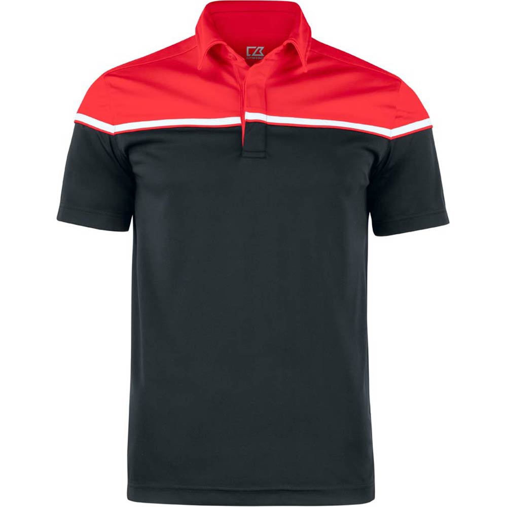 Seabeck Polo Men Black Svart/röd