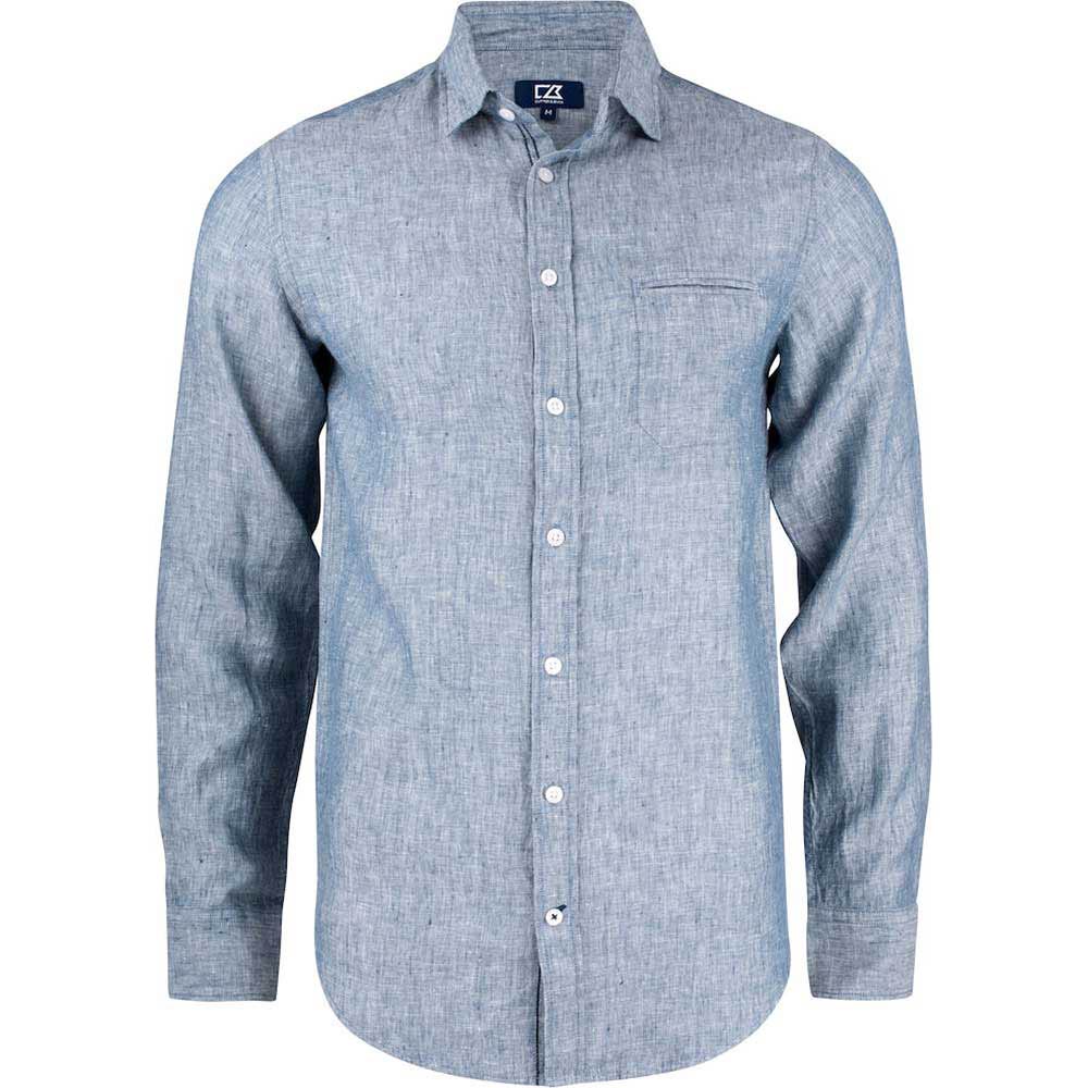 Summerland Linen Shirt Men Denim Melange