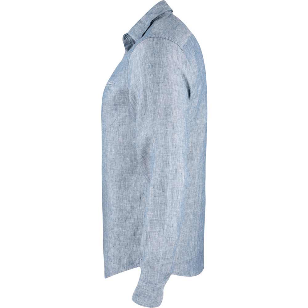 Summerland Linen Shirt Men Denim Melange