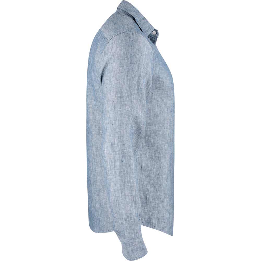 Summerland Linen Shirt Men Denim Melange