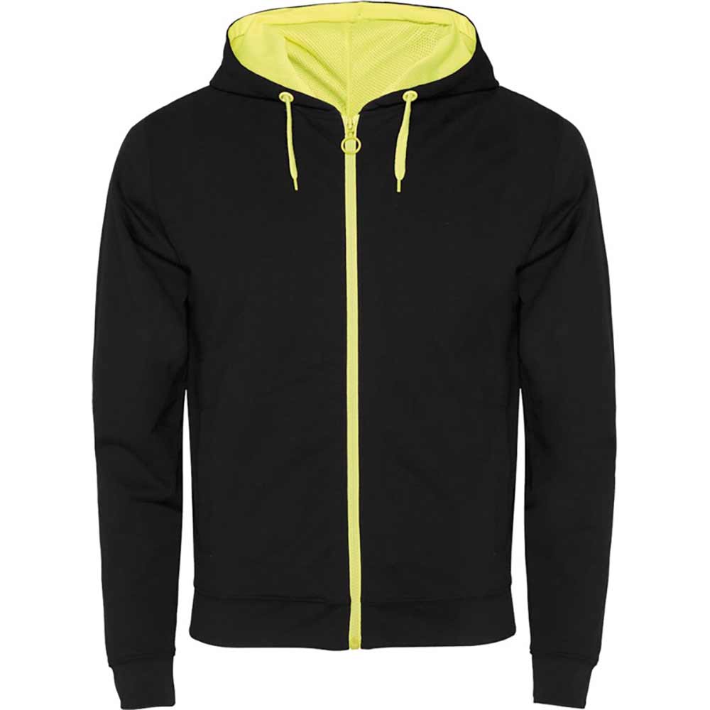Fuji unisex sweatshirtjacka Svart, Fluor Yellow