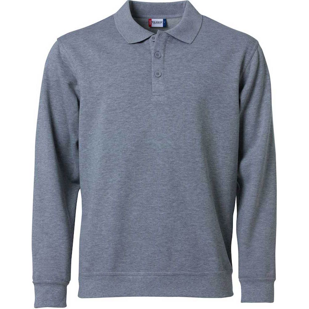 Basic Polo Sweater gråmelerad