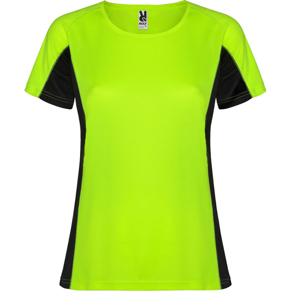Shanghai T Shirt Sport dam Fluor Green, Svart