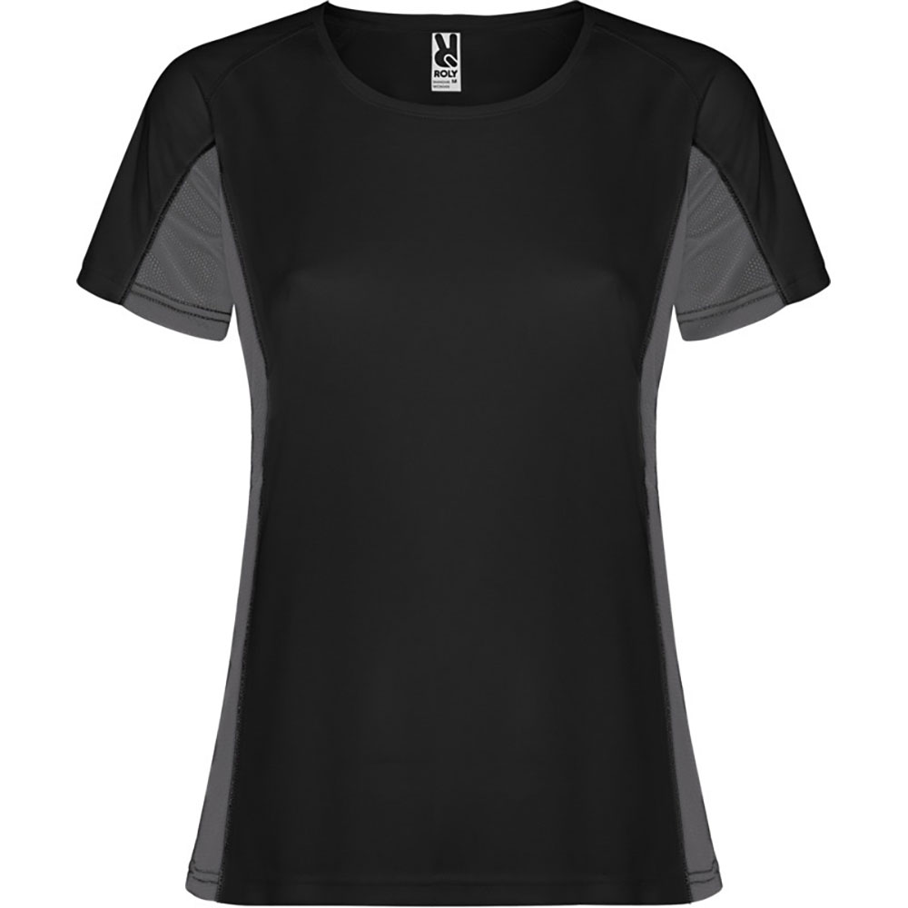 Shanghai T Shirt Sport dam Svart, Dark Lead