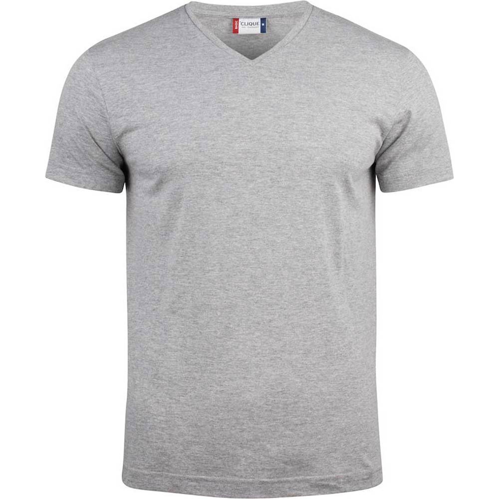 T-Shirt Basic T V-neck gråmelerad
