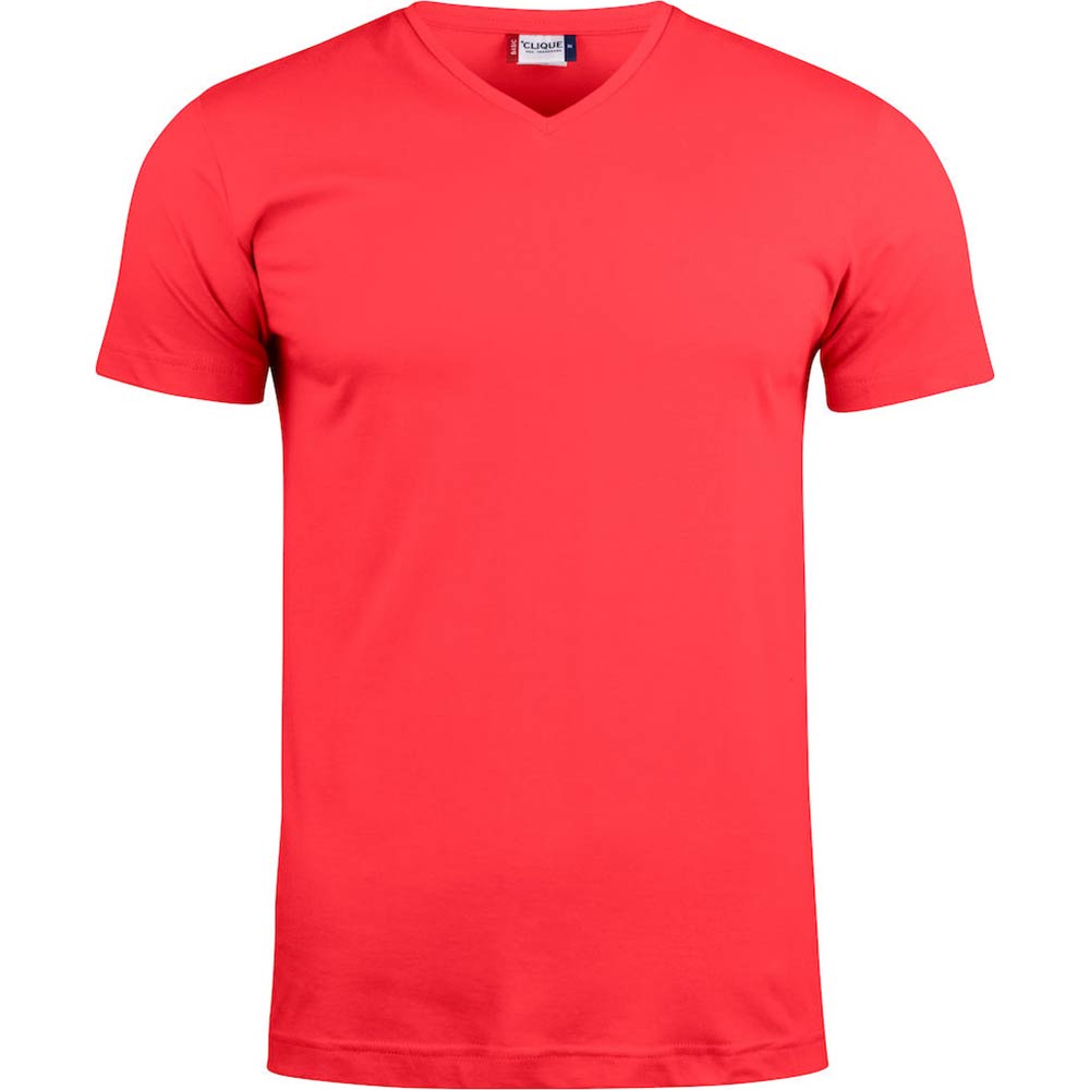 T-Shirt Basic T V-neck röd