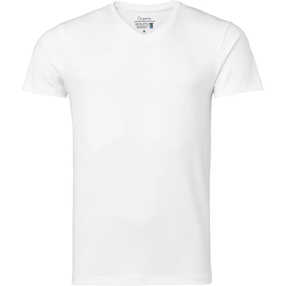 T-Shirt Frisco V-hals GOTS white