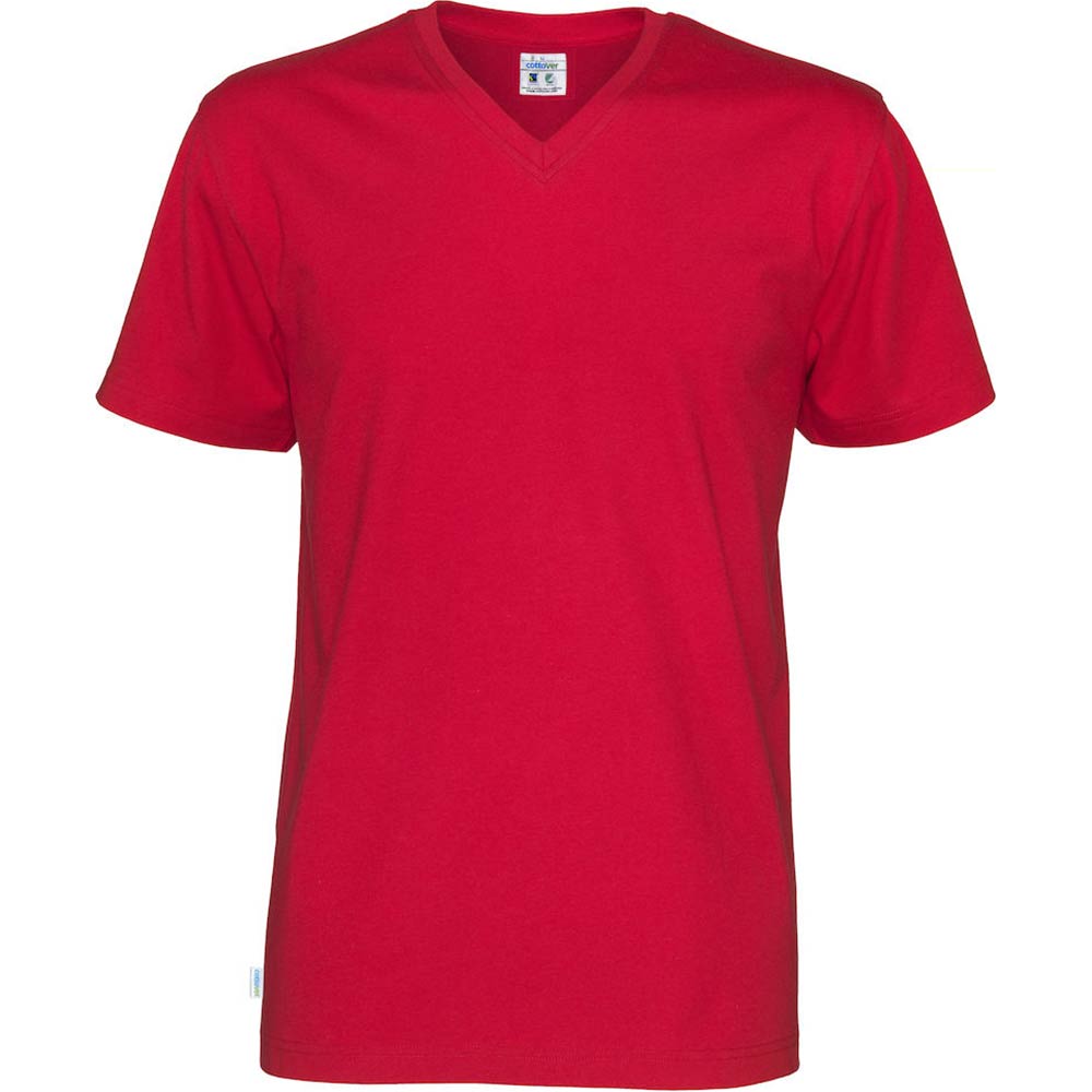 T-Shirt V-Neck Man röd