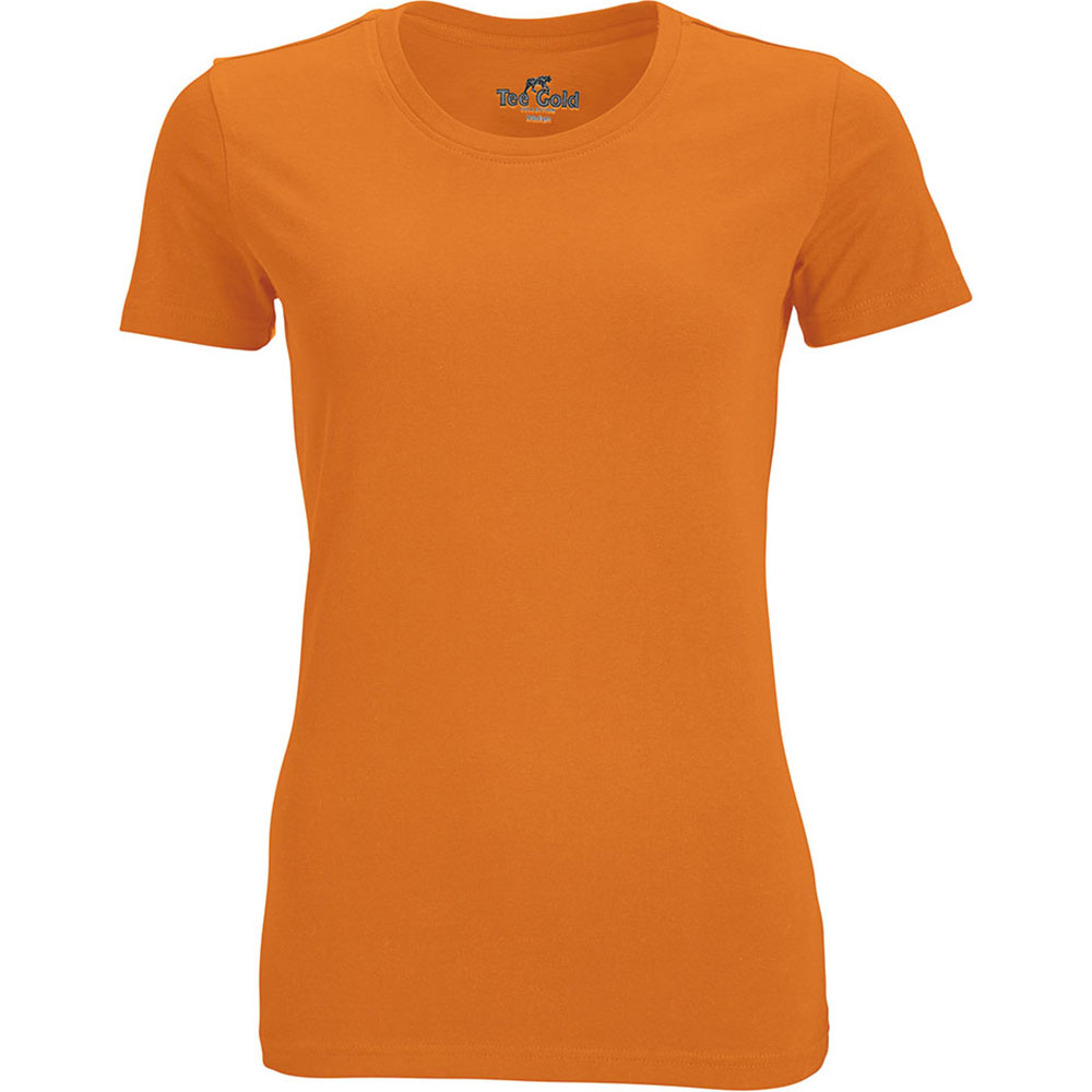 Ladies Round Neck Tee  Orange