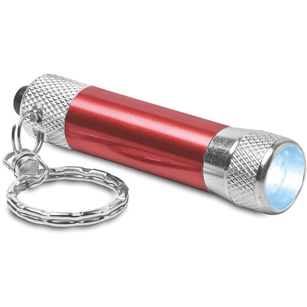 ARIZO Aluminium ficklampa i nyckelring röd