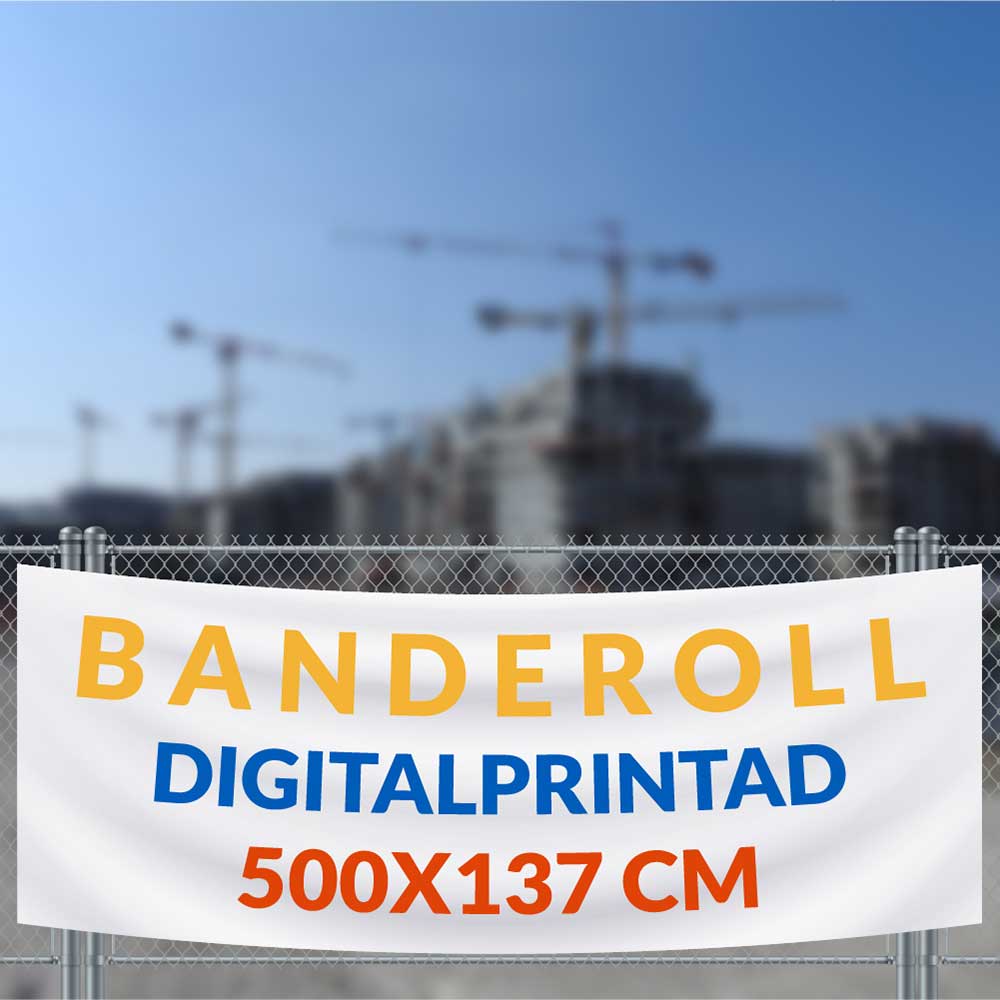 Banderoll 500x130 cm vit