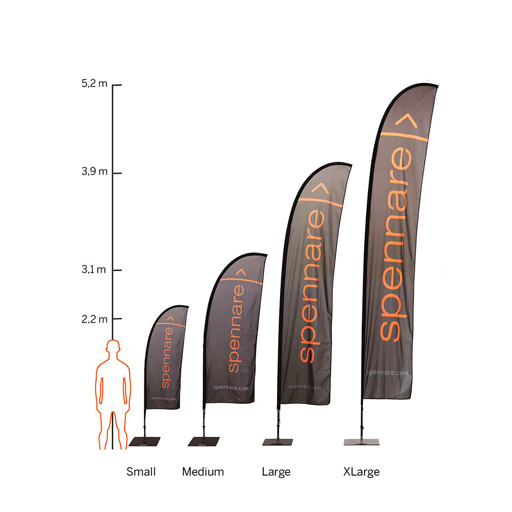 Beachflaggpaket Feather Medium 310 cm - - -
