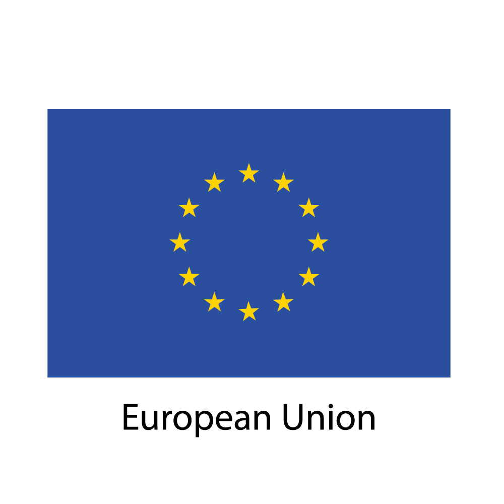 Flagga 60x40 mm inkl. applicering EU