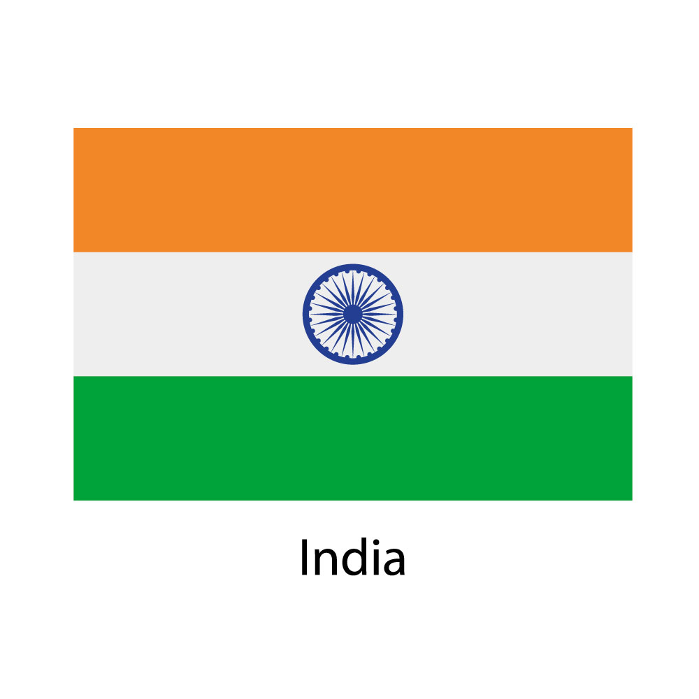 Flagga 60x40 mm inkl. applicering Indien