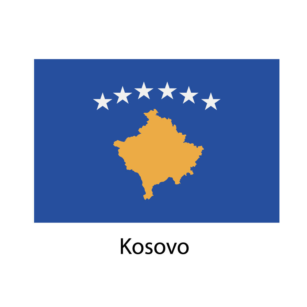 Flagga 60x40 mm inkl. applicering Kosovo