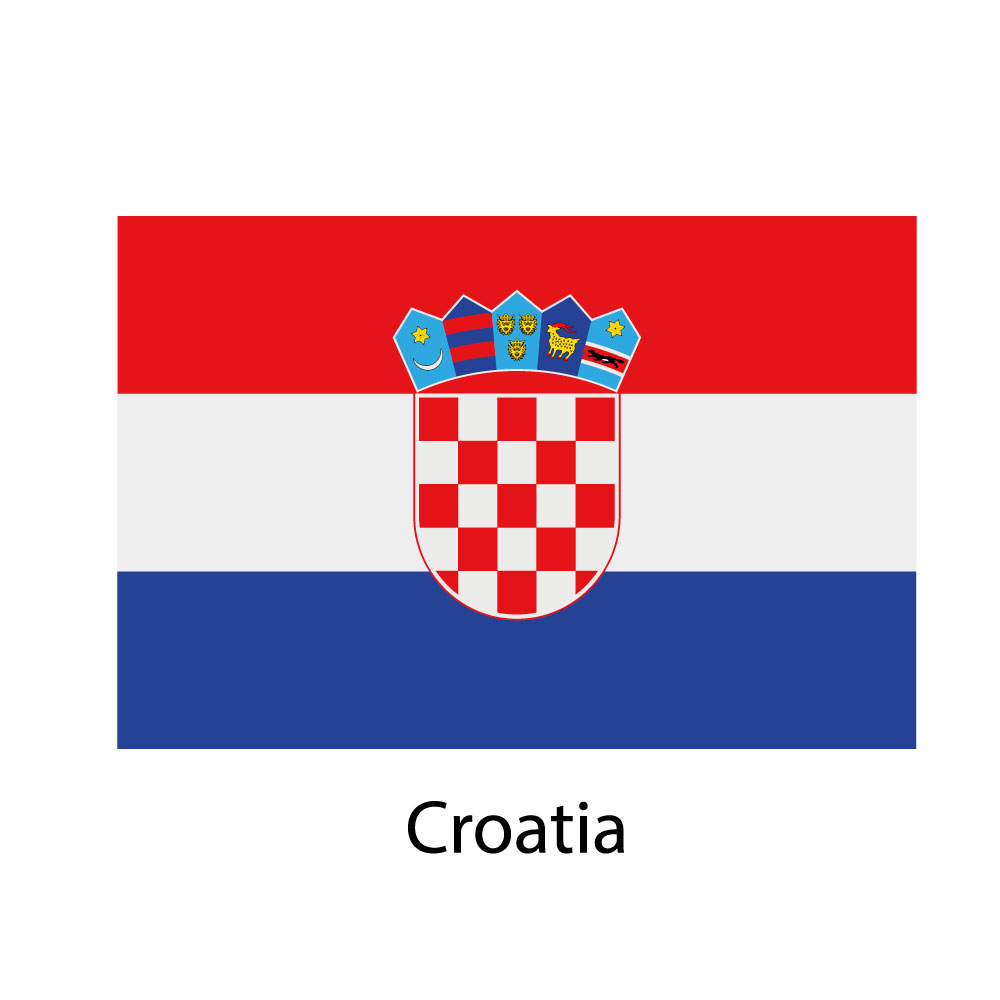 Flagga 60x40 mm inkl. applicering Kroatien